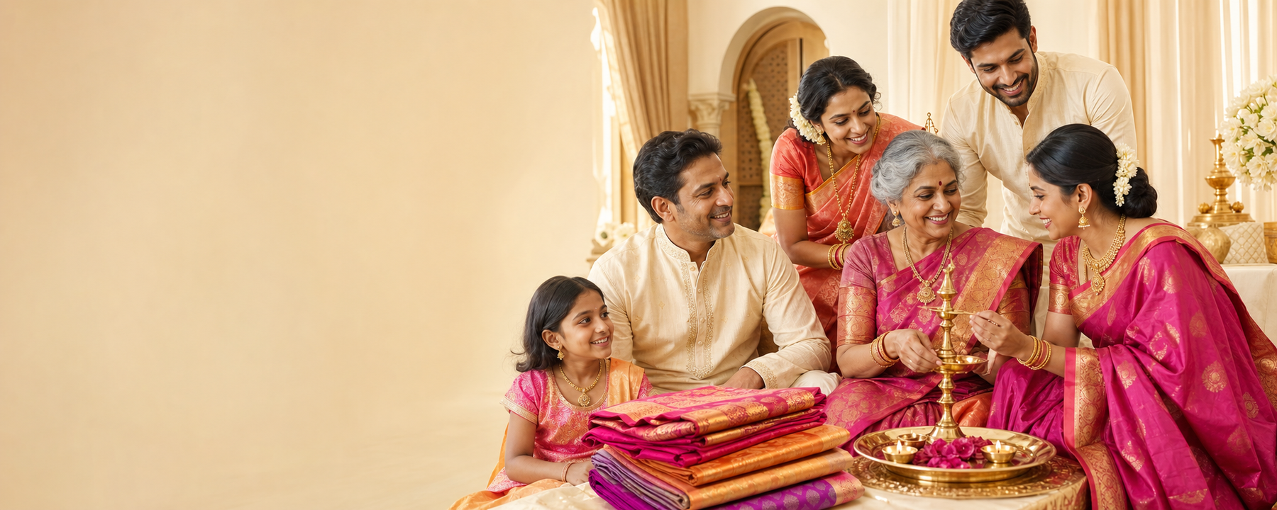 A family preparing together for a festive celebration