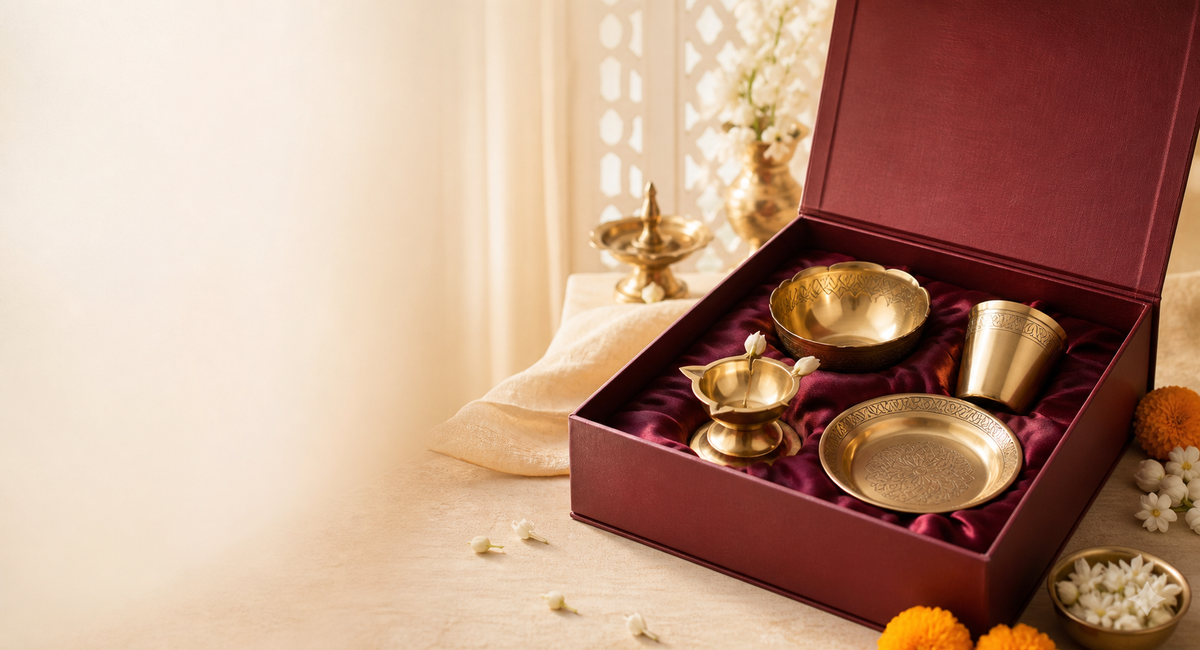 Traditional brass gift set